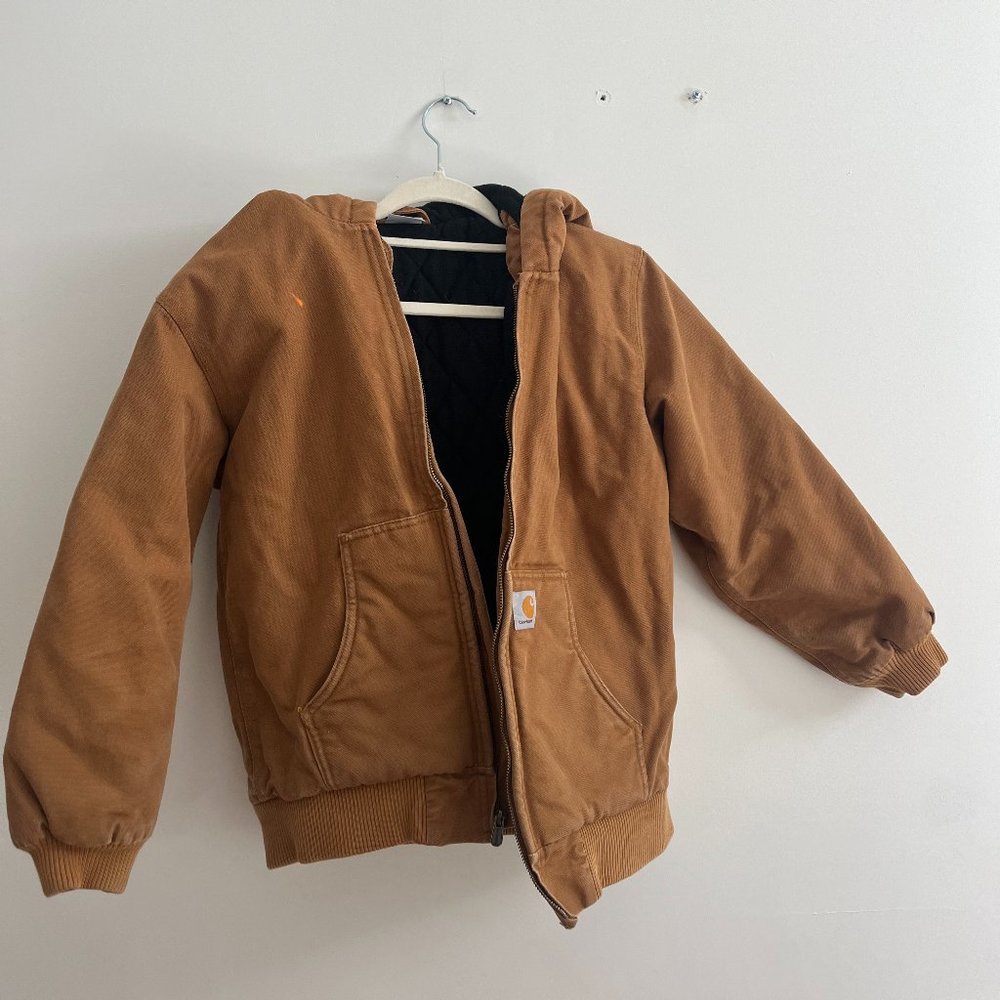 petite canvas classic brown/khaki carhartt work jacket kids  L16-18